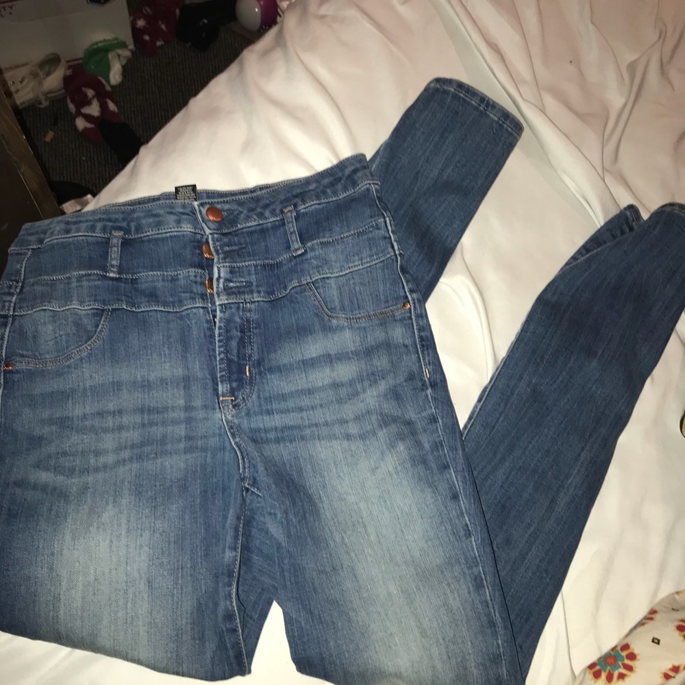 High rise skinny jeans